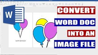 Convert Word file into Image File | Microsoft Word Tutorials