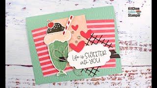 Stampin' Up! Share a Milkshake Stamp a Stack Card 1 of 2 Life is Sweeter with Kitchen Table Stamper