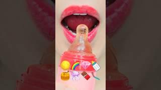 ASMR EMOJI FOOD chocolate kohakuto sprinkle honey jelly dried jelly mukbang eating sounds #shorts