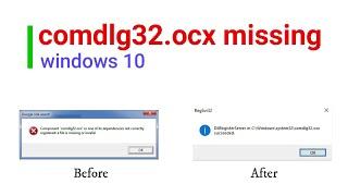 How to Fix COMDLG32.ocx, SOLVED, comdlg32.ocx missing windows 10, comdlg32.ocx error