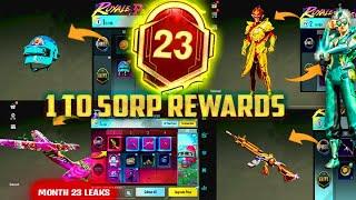 MONTH 23 ROYAL PASS // 1 TO 50 RP REWARDS // M23 ROYAL PASS LEAKS ( M23 ROYAL PASS PUBG MOBILE/BGMI