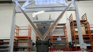 Unwinder/winder structure with folding frame for the plastic film, paper, foil converting industries