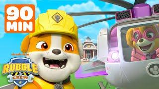 Rubble & PAW Patrol Skye's High Flying Rescues! w/ Chase | 90 Minute Compilation | Rubble & Crew