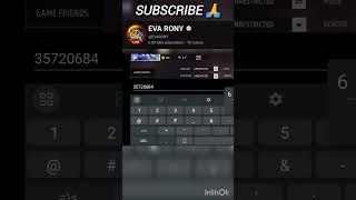 EVA RONY UID % REAL UID  || #freefire #shorts