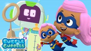 Super Molly & Baby Mia Stop Evil Ms. Goo Goo!  | Bubble Guppies