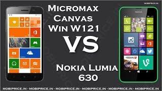 Compare Online Micromax Canvas Win W121 vs Nokia Lumia 630 Price Specification Review