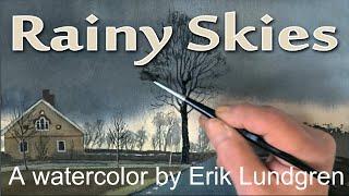 Rainy sky - A watercolor by Erik Lundgren