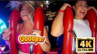 Nice bounce girl on slingshot ride  part 118 #slingshotchallenge #amusementpark