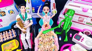19 Minutes Satisfying Video | Unboxing Cutest Barbie Pregnant Woman Giving Birth Baby, Ambulance Car
