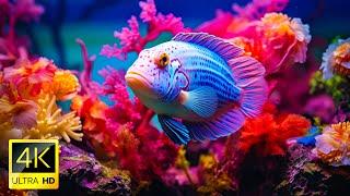 The Best 4K Aquarium - Dive Into The Mesmerizing Underwater Realm, Sea Jellyfish, Coral Reefs .