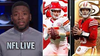 NFL LIVE | RYan Clark on Undefeated Chiefs take on 49ers in Super Bowl throwback: Mahomes or Purdy?