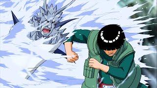 「Akatsuki battle」Guy vs Kisame, Guy knocked down Kisame in one hit using Seventh Gates