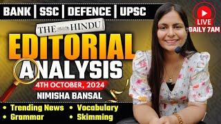 Editorial Analysis | 4th October, 2024 | Vocab, Grammar, Reading, Skimming | Nimisha Bansal