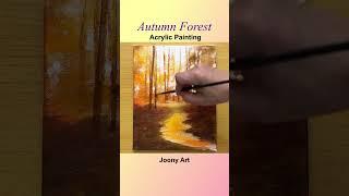 Autumn lake Acrylic Painting  #art #shortspainting #painting