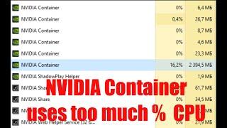 Fix NVIDIA Container uses lot of CPU % (SOLUTION)