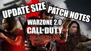 WARZONE 2 0 UPDATE SIZE AND PATCH NOTES