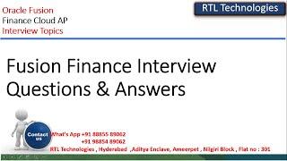 Oracle Fusion Financials Cloud | Interview Questions and Answers | Placement | Real Time | AP Module