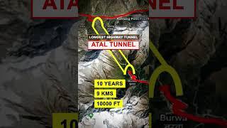 Atal Tunnel- World’s LONGEST highway Tunnel above 10000 ft  #shorts