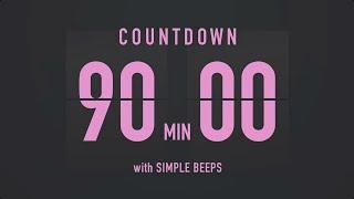 90 Minutes Countdown Flip Clock Timer / Simple Beeps 