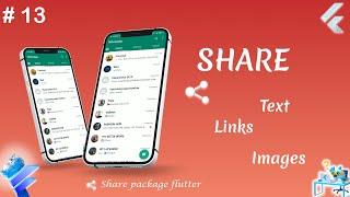 Flutter Share | Share package flutter | Share text ,link ,images flutter