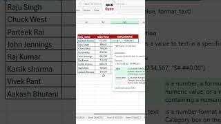 CONCATENATE In Excel | TEXT formula in Excel | #excel #exceltips #excelhacks #shortvideo #formula