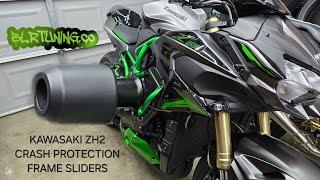 KAWASAKI ZH2 CRASH PROTECTION FRAME SLIDERS INSTALL by BLR TUNING