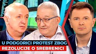 U Podgorici protest zbog Rezolucije o Srebrenici | Zoran Ostojić i Vladimir Radomirović | URANAK1