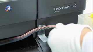 Установка СНПЧ на плоттер HP Designjet T520