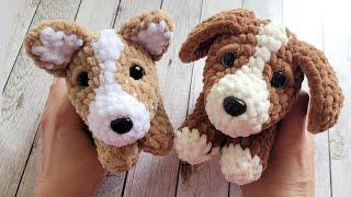 СОБАЧКА С ДЛИННЫМИ УШАМИ ИЗ ПЛЮШЕВОЙ ПРЯЖИ ВЯЗАНАЯ КРЮЧКОМcrochet dogHäkelhund