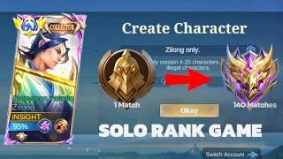 I PLAYED FROM WARRIOR TO MYTHIC USING ZILONG ONLY (HARD CHALLENGE EVER !!)