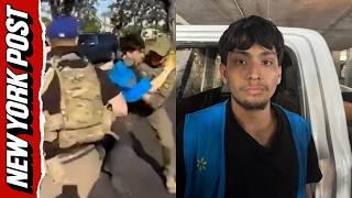 Man arrested after PUNCHING Border Patrol agent during ICE operation