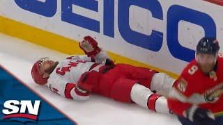 Hurricanes' Jaccob Slavin Heads To Dressing Room After Taking Massive Hit From Sam Bennett