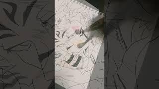 Drawing the" king of curses" #art #anime #shorts #youtubeshorts #viralshorts