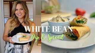 Roasted Garlic White Bean Dip and Spread | Easy Summer Veggie Wrap