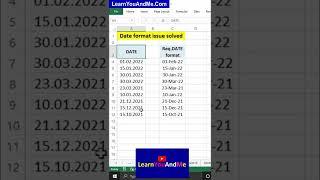 Date format issue solved - filter not showing year and month of dates in Excel #msExcel #shorts