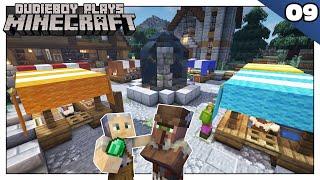 Designing a Medieval Outdoor Market! - dudieboy Plays Minecraft Survival 1.16