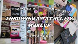 HUGE 2024 MAKEUP DECLUTTER - LASHES, EYESHADOW PALETTES AND GLITTERS