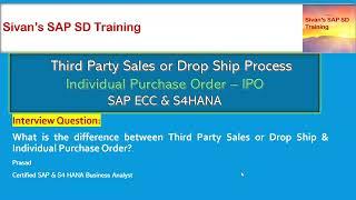 What is the difference between Third Party & Individual Purchase Order? | Sivan's SAP SD Training