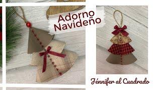 Adornos navideños con tela  Christmas Decorations with fabric  Christmas Tree ornament 