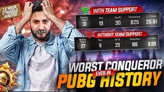 Worst Conqueror Ever In PUBG History | From 30KD To 6KD Journey | MK Gaming