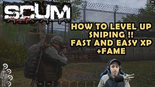 SCUM GUIDE – HOW TO LEVEL UP SNIPING SKILL !!! QUICK & EASY XP + FAME