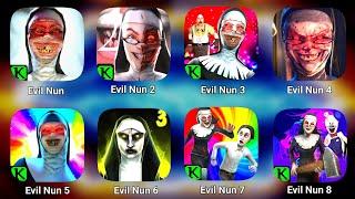 Evil Nun 1, 2, 3, 4, 5 , 6, 7 & 8 Gameplay || Evil Nun 3 || Keplerian New Evil Nun New Game