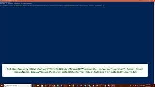 Getting the list of installed programs Through PowerShell Command