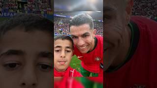 Cristiano Ronaldo's selfie with the young pitch invader at game Turkey ️