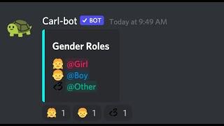 How to make reaction roles through carl bot on discord