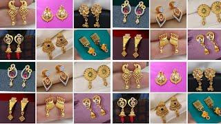 Gold Stud Earrings Design for Women ||New model gold earrings design 2025 ||Stud earrings design