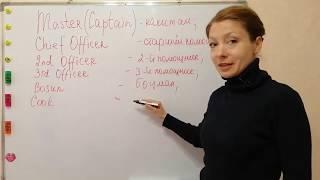 Positions. Должности на судне на английском языке
