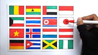 Drawing the Flags of the Countries in the World with a Simple way