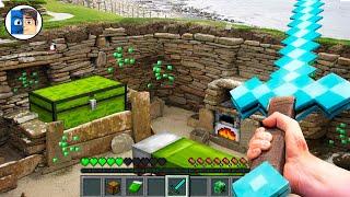 Minecraft in Real Life POV - EMERALD BASE in Realistic Minecraft RTX Texture Pack 創世神第一人稱真人版