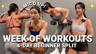 WEEK OF WORKOUTS | 4-Day BEGINNER Gym Split to Start Your Fitness Journey in 2024!